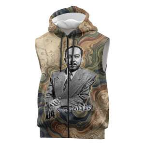 Langston Hughes Sleeveless Zip Hoodie My Soul Has Grown Deep Like the Rivers - African Pride
