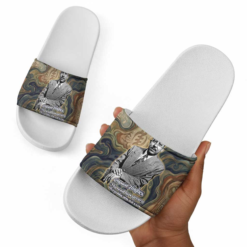 Langston Hughes Slide Sandals My Soul Has Grown Deep Like the Rivers - African Pride