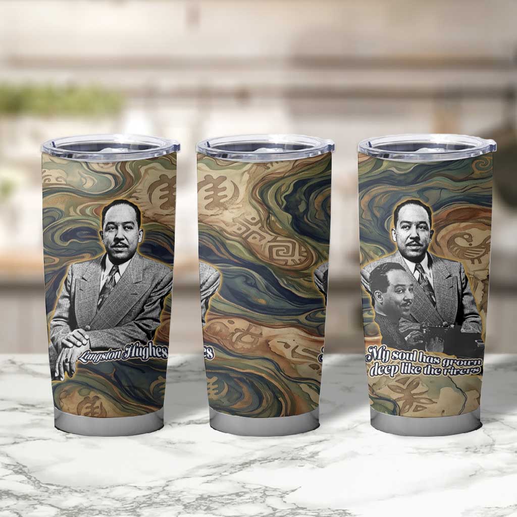 Langston Hughes Tumbler Cup My Soul Has Grown Deep Like the Rivers - African Pride