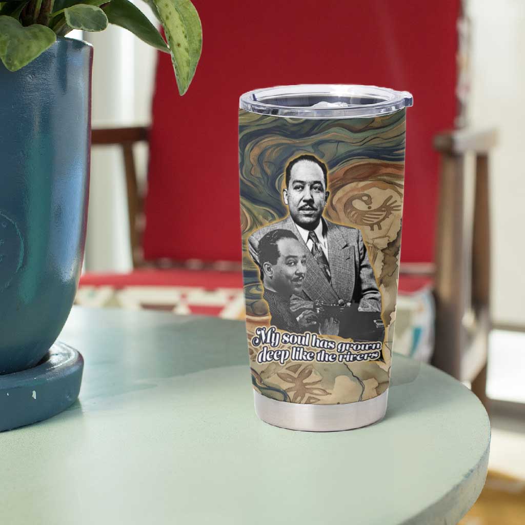 Langston Hughes Tumbler Cup My Soul Has Grown Deep Like the Rivers - African Pride