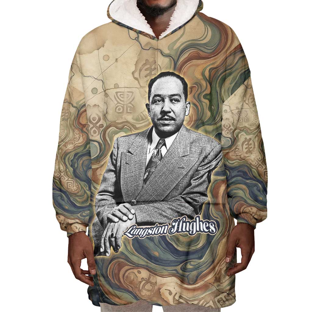 Langston Hughes Wearable Blanket Hoodie My Soul Has Grown Deep Like the Rivers - African Pride