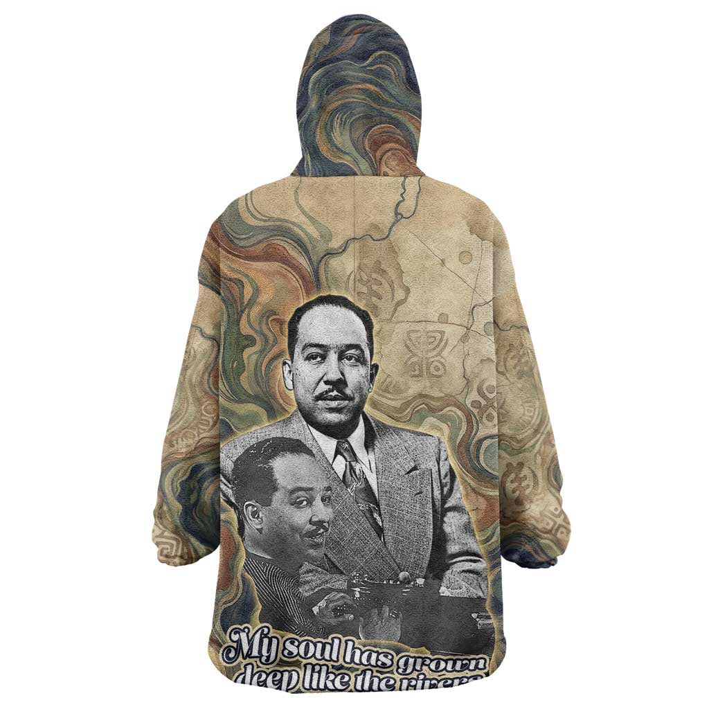 Langston Hughes Wearable Blanket Hoodie My Soul Has Grown Deep Like the Rivers - African Pride