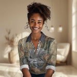 Langston Hughes Women Casual Shirt My Soul Has Grown Deep Like the Rivers - African Pride