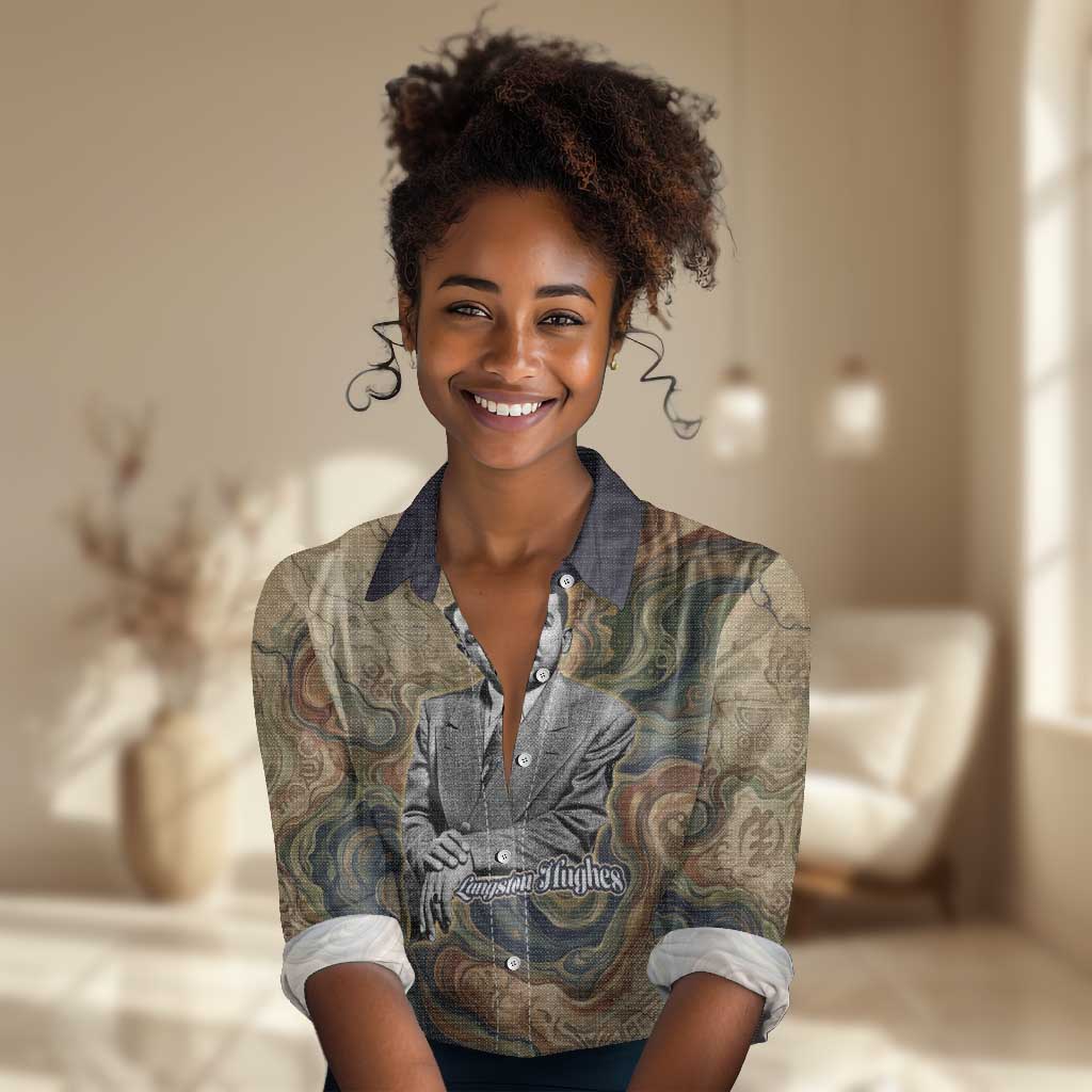 Langston Hughes Women Casual Shirt My Soul Has Grown Deep Like the Rivers - African Pride
