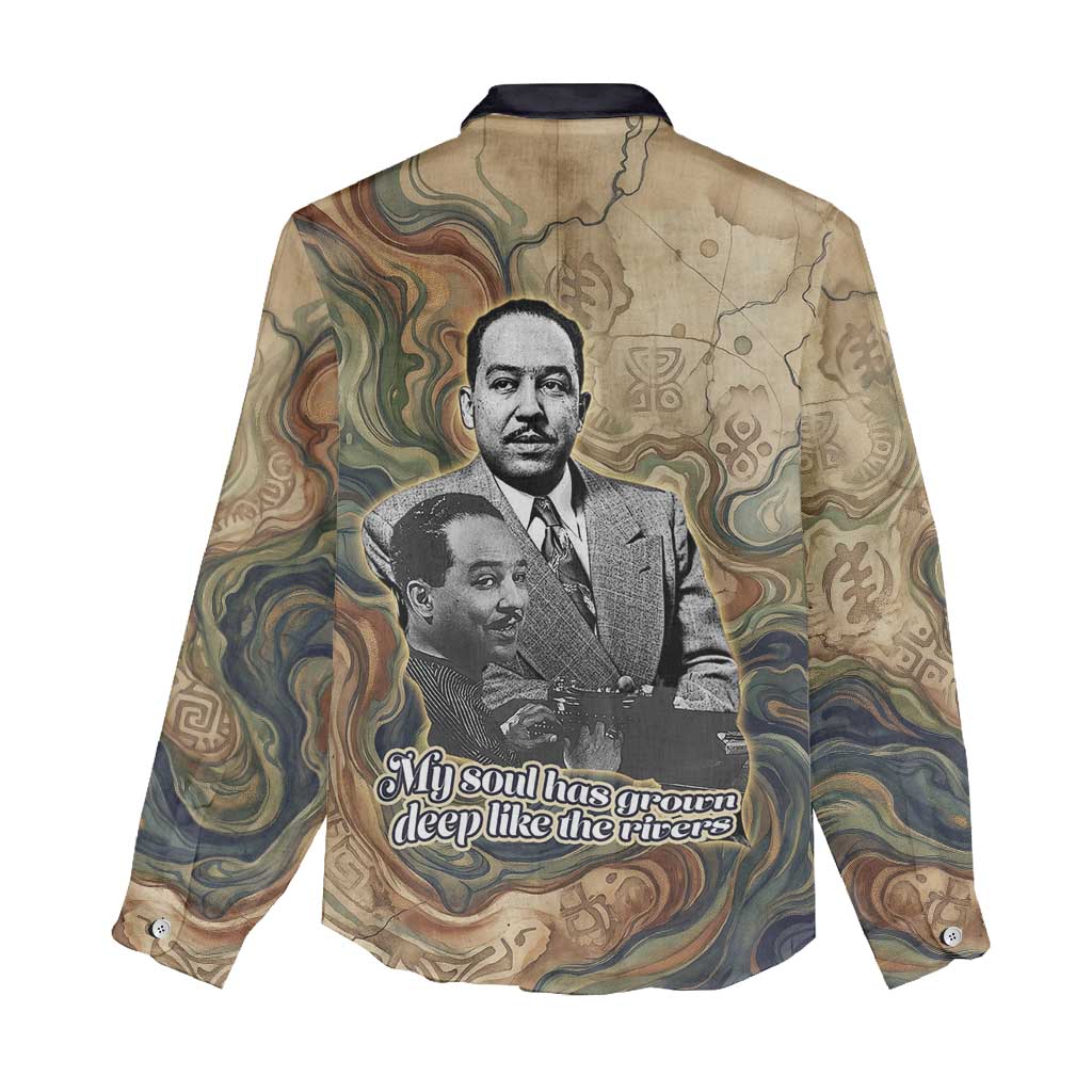 Langston Hughes Women Casual Shirt My Soul Has Grown Deep Like the Rivers - African Pride