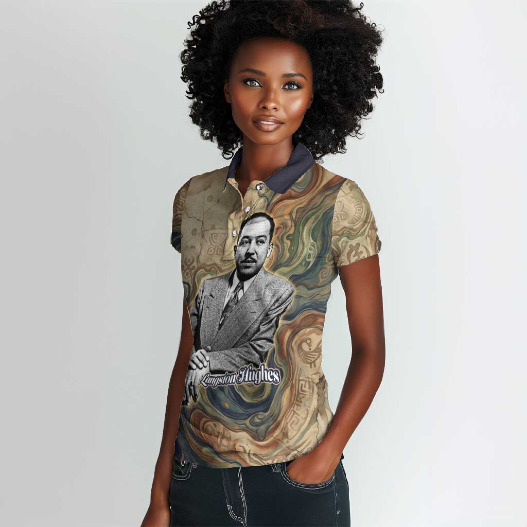 Langston Hughes Women Polo Shirt My Soul Has Grown Deep Like the Rivers - African Pride