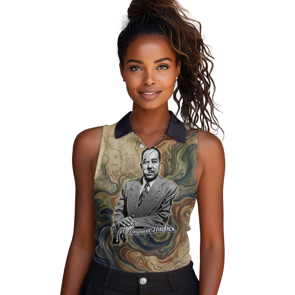 Langston Hughes Women Sleeveless Polo Shirt My Soul Has Grown Deep Like the Rivers - African Pride