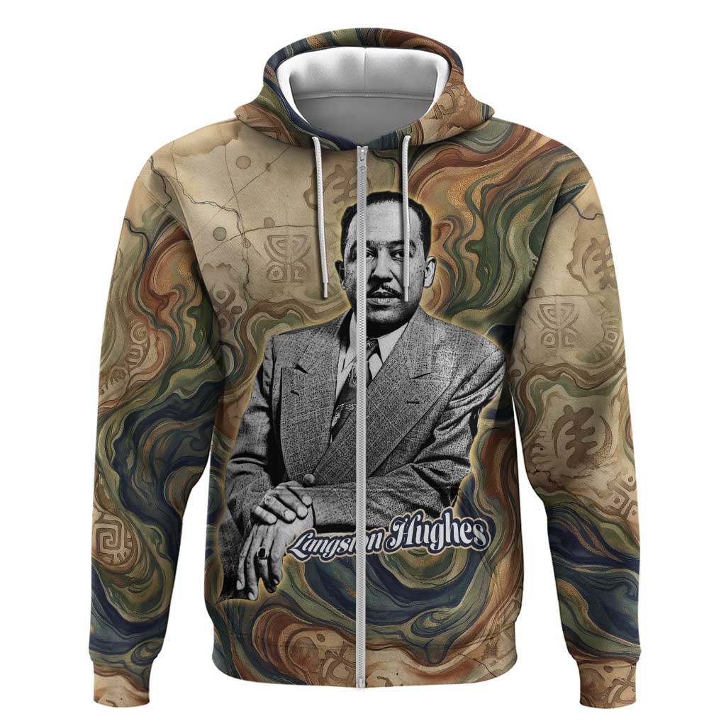 Langston Hughes Zip Hoodie My Soul Has Grown Deep Like the Rivers - African Pride