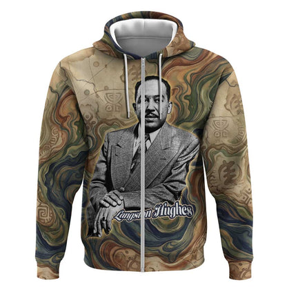 Langston Hughes Zip Hoodie My Soul Has Grown Deep Like the Rivers - African Pride