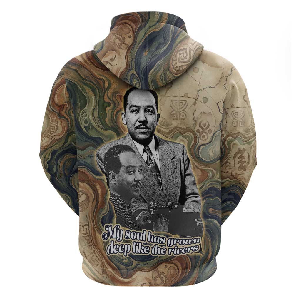 Langston Hughes Zip Hoodie My Soul Has Grown Deep Like the Rivers - African Pride
