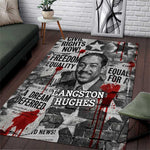 Langston Hughes Area Rug Urban Brick Wall Design with Protest Art and Poetry Powerful Quotes - African Pride