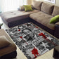 Langston Hughes Area Rug Urban Brick Wall Design with Protest Art and Poetry Powerful Quotes - African Pride