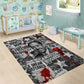 Langston Hughes Area Rug Urban Brick Wall Design with Protest Art and Poetry Powerful Quotes - African Pride