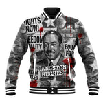 Langston Hughes Baseball Jacket Urban Brick Wall Design with Protest Art and Poetry Powerful Quotes - African Pride