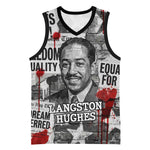 Langston Hughes Basketball Jersey Urban Brick Wall Design with Protest Art and Poetry Powerful Quotes - African Pride