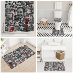 Langston Hughes Bathroom Set Urban Brick Wall Design with Protest Art and Poetry Powerful Quotes - African Pride