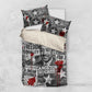 Langston Hughes Bedding Set Urban Brick Wall Design with Protest Art and Poetry Powerful Quotes - African Pride