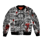 Langston Hughes Bomber Jacket Urban Brick Wall Design with Protest Art and Poetry Powerful Quotes - African Pride
