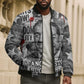 Langston Hughes Bomber Puffer Jacket Urban Brick Wall Design with Protest Art and Poetry Powerful Quotes - African Pride