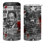 Langston Hughes 4 in 1 Can Cooler Tumbler Urban Brick Wall Design with Protest Art and Poetry Powerful Quotes - African Pride