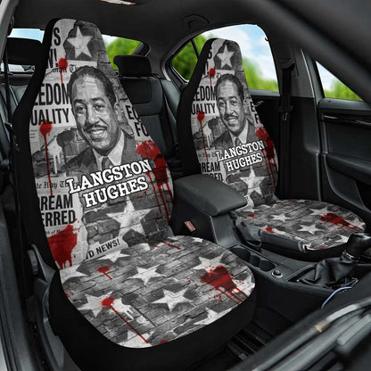 Langston Hughes Car Seat Cover Urban Brick Wall Design with Protest Art and Poetry Powerful Quotes - African Pride