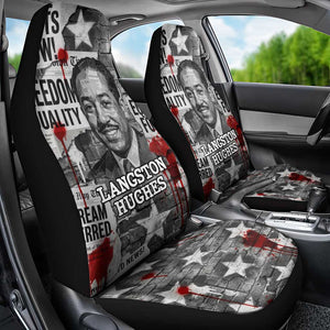 Langston Hughes Car Seat Cover Urban Brick Wall Design with Protest Art and Poetry Powerful Quotes - African Pride