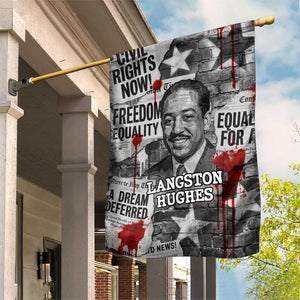 Langston Hughes Garden Flag Urban Brick Wall Design with Protest Art and Poetry Powerful Quotes - African Pride