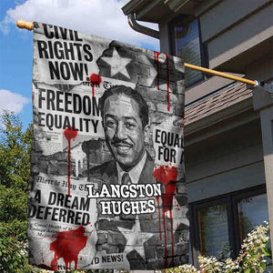 Langston Hughes Garden Flag Urban Brick Wall Design with Protest Art and Poetry Powerful Quotes - African Pride