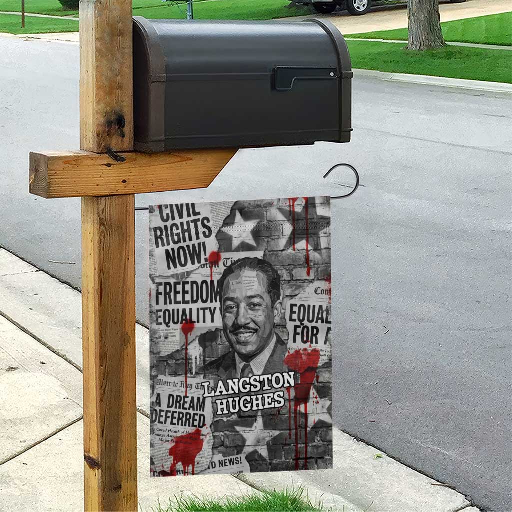 Langston Hughes Garden Flag Urban Brick Wall Design with Protest Art and Poetry Powerful Quotes - African Pride