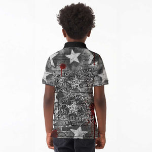 Langston Hughes Kid Polo Shirt Urban Brick Wall Design with Protest Art and Poetry Powerful Quotes - African Pride