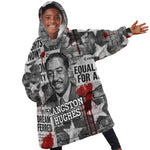 Langston Hughes Kid Wearable Blanket Hoodie Urban Brick Wall Design with Protest Art and Poetry Powerful Quotes - African Pride
