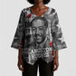 Langston Hughes Kimono Sleeve Blouse Urban Brick Wall Design with Protest Art and Poetry Powerful Quotes - African Pride