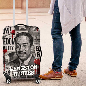 Langston Hughes Luggage Cover Urban Brick Wall Design with Protest Art and Poetry Powerful Quotes - African Pride