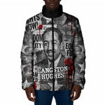 Langston Hughes Padded Jacket Urban Brick Wall Design with Protest Art and Poetry Powerful Quotes - African Pride