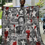 Langston Hughes Quilt Urban Brick Wall Design with Protest Art and Poetry Powerful Quotes - African Pride