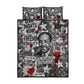 Langston Hughes Quilt Bed Set Urban Brick Wall Design with Protest Art and Poetry Powerful Quotes - African Pride