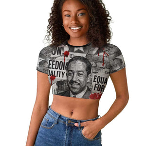 Langston Hughes Raglan Cropped T shirt Urban Brick Wall Design with Protest Art and Poetry Powerful Quotes - African Pride