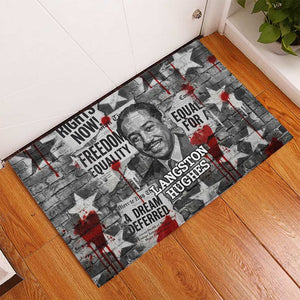 Langston Hughes Rubber Doormat Urban Brick Wall Design with Protest Art and Poetry Powerful Quotes - African Pride