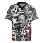 Langston Hughes Rugby Jersey Urban Brick Wall Design with Protest Art and Poetry Powerful Quotes - African Pride