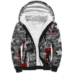 Langston Hughes Sherpa Hoodie Urban Brick Wall Design with Protest Art and Poetry Powerful Quotes - African Pride