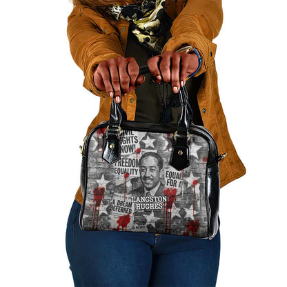 Langston Hughes Shoulder Handbag Urban Brick Wall Design with Protest Art and Poetry Powerful Quotes - African Pride