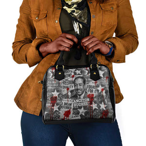 Langston Hughes Shoulder Handbag Urban Brick Wall Design with Protest Art and Poetry Powerful Quotes - African Pride