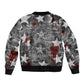 Langston Hughes Sleeve Zip Bomber Jacket Urban Brick Wall Design with Protest Art and Poetry Powerful Quotes - African Pride