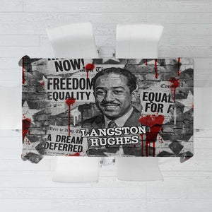 Langston Hughes Tablecloth Urban Brick Wall Design with Protest Art and Poetry Powerful Quotes - African Pride