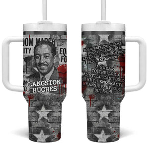 Langston Hughes Tumbler With Handle Urban Brick Wall Design with Protest Art and Poetry Powerful Quotes - African Pride