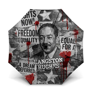 Langston Hughes Umbrella Urban Brick Wall Design with Protest Art and Poetry Powerful Quotes - African Pride