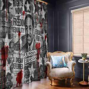 Langston Hughes Window Curtain Urban Brick Wall Design with Protest Art and Poetry Powerful Quotes - African Pride