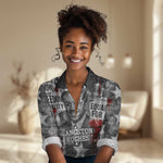 Langston Hughes Women Casual Shirt Urban Brick Wall Design with Protest Art and Poetry Powerful Quotes - African Pride