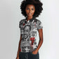 Langston Hughes Women Polo Shirt Urban Brick Wall Design with Protest Art and Poetry Powerful Quotes - African Pride
