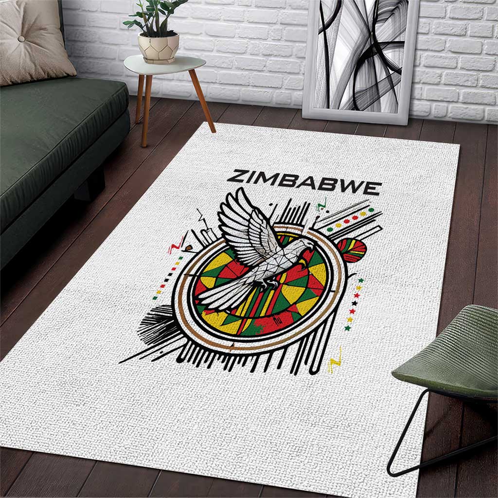 Spirit of Zimbabwe Area Rug Flag Colors and Symbol of Peace